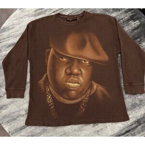 Vintage Notorious Biggie Smalls 2005 Brooklyn Mint Sweater Brown T-Shirt 2XL!
